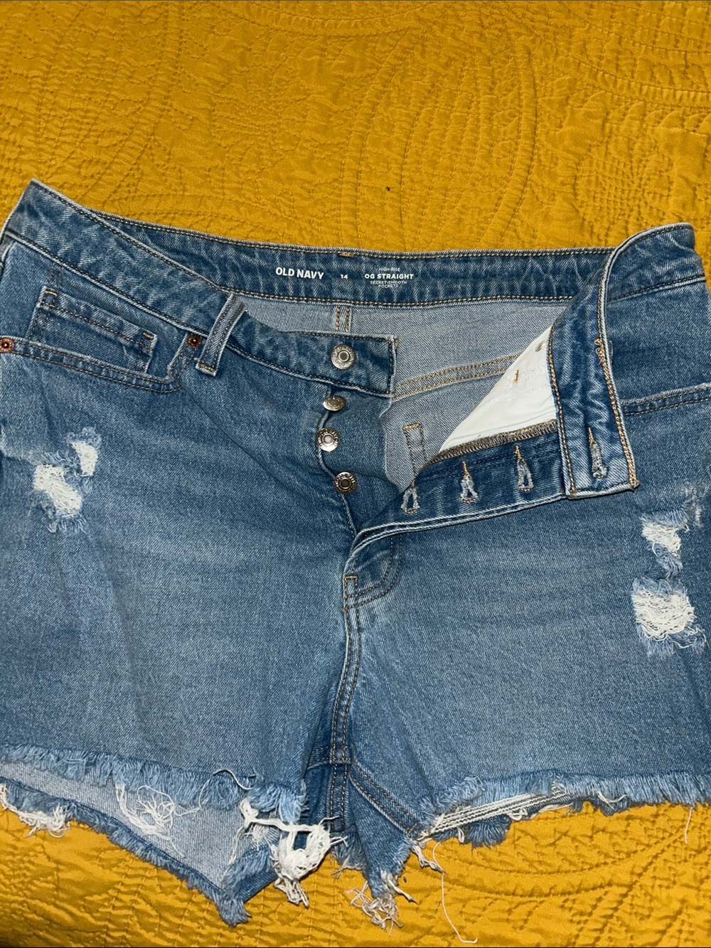 Old Navy Blue Distressed Cutoff Jean Shorts